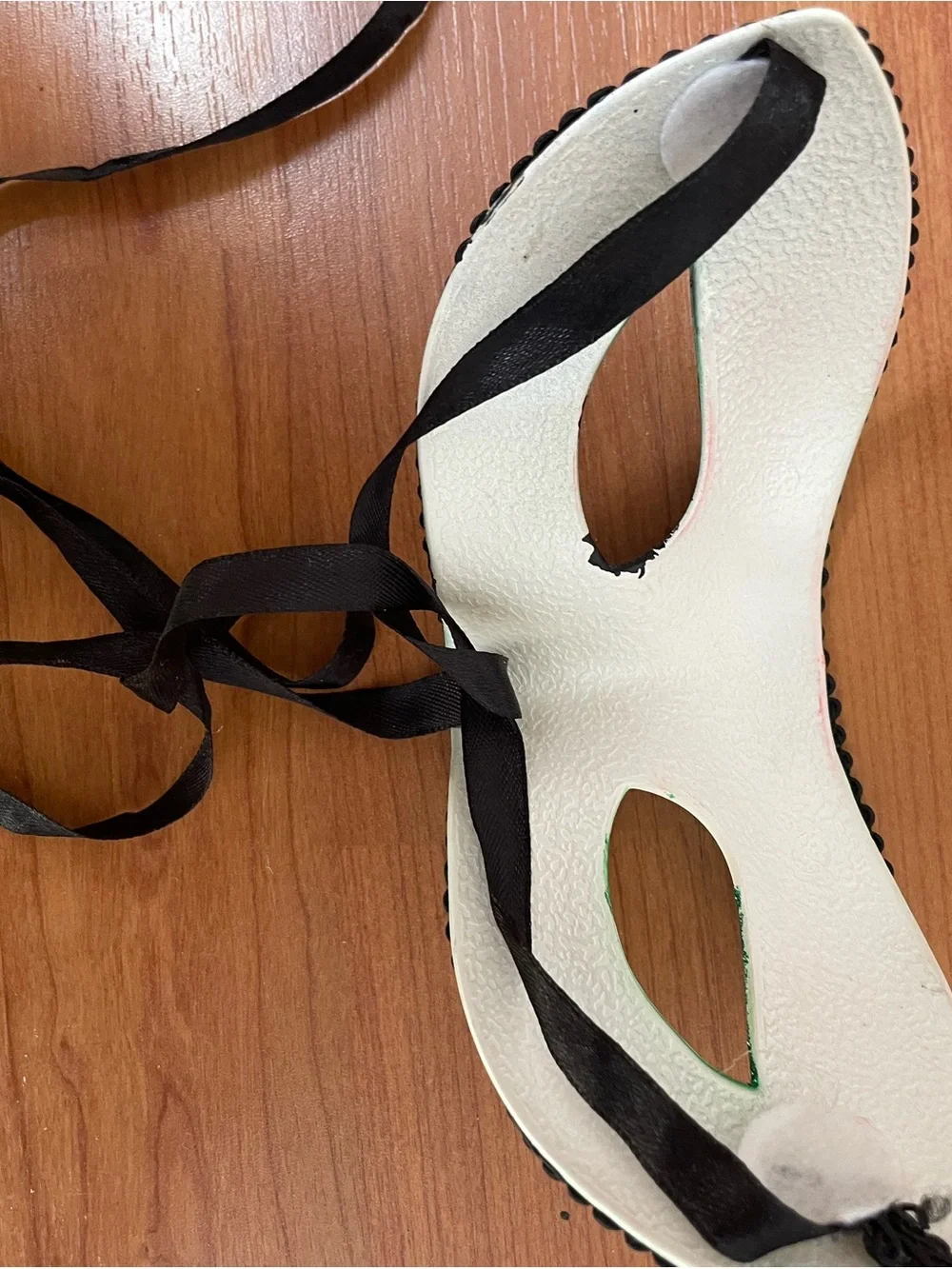 Green Venetian Masquerade Eye Mask with Black Trim